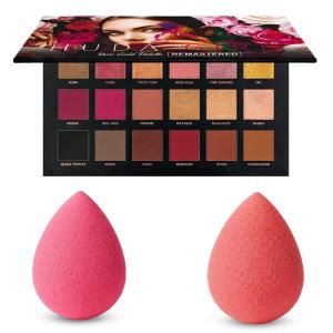 Professional 2 Pcs blunder puff and 18 color eyeshadow palette Combo.