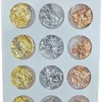 Set of 12 Nail Art Foil Fragments Metallic foil Paper Craft Paper Nail Decor Nail Art Design(Pack of 1).