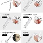 Professional 16 IN 1 Proffesional Stainless Steel Manicure Pedicure Kit For Women Pedicure Tools Set.