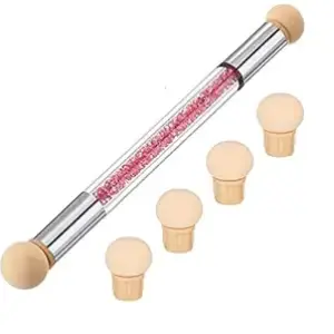 Nail Art Tool Pen Dual Head Nail Sponge Gradient Ombre Nail Pen  With 4 Replacement (Pack of 1).
