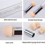 Nail Art Tool Pen Dual Head Nail Sponge Gradient Ombre Nail Pen  With 4 Replacement (Pack of 1).