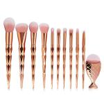 Diamond cut Handle Makeup Brush Set With Big Fish Tail For Foundation /Eyeshadow /Lips