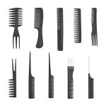 Stylish Women Black Plastic Hair Combs Set (10 Piece).