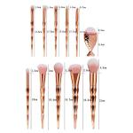 Diamond cut Handle Makeup Brush Set With Big Fish Tail For Foundation /Eyeshadow /Lips
