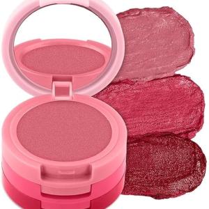 3 in 1 lip and cheek tint cream blush Pink, Peach, Red color matte blusher(Pack of 1).