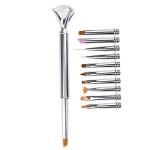 10Pcs Diamond Head Art Pen Brush Metal Replace Heads Carving Cuticle Remover Tool.