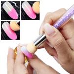 Nail Art Tool Pen Dual Head Nail Sponge Gradient Ombre Nail Pen  With 4 Replacement (Pack of 1).