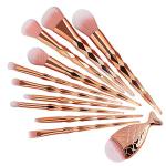 Diamond cut Handle Makeup Brush Set With Big Fish Tail For Foundation /Eyeshadow /Lips