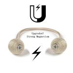 2 Pair Magnetic Curtain Tiebacks Convenient Drape Tie Backs-Pearl Decorative Rope Holdback Holder(2 pair-4 pcs)