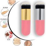 2 Pcs Liquid Foundation Brush Set, Pink Gold and Pink Silver, Face Makeup Brush