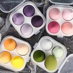 Sponge 4 Pcs in A Storage Box ,Makeup Cosmetic Puff Makeup Sponge (Multicolour)