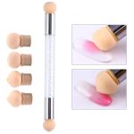 Nail Art Tool Pen Dual Head Nail Sponge Gradient Ombre Nail Pen  With 4 Replacement (Pack of 1).