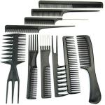 Stylish Women Black Plastic Hair Combs Set (10 Piece).