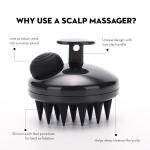 Scalp Massager Shampoo Brush |Natural Stone for Face Neck Healing Skin.(Black).1 Piece.