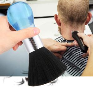 Professional Neck Face Duster Brush, Comfortable Grip Hairdressing Styling Tool (Blue) Pack of 1