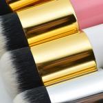2 Pcs Liquid Foundation Brush Set, Pink Gold and Pink Silver, Face Makeup Brush