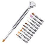 10Pcs Diamond Head Art Pen Brush Metal Replace Heads Carving Cuticle Remover Tool.