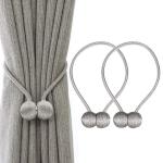 2 Pair Magnetic Curtain Tiebacks Convenient Drape Tie Backs-Pearl Decorative Rope Holdback Holder(2 pair-4 pcs)