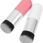 2 Pcs Liquid Foundation Brush Set, Pink Gold and Pink Silver, Face Makeup Brush