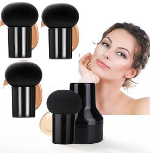 Foundation Blending Powder Makeup Sponge Mushroom Puff Beauty Blender With Handle(black)