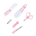 Baby Grooming Kit  Hair Brush, Comb, Nail Clipper, Scissors, and Nail Filer(6 Pieces/Unit) (Pink)