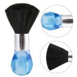 Professional Neck Face Duster Brush, Comfortable Grip Hairdressing Styling Tool (Blue) Pack of 1