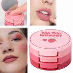 3 in 1 lip and cheek tint cream blush Pink, Peach, Red color matte blusher(Pack of 1).