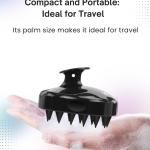 Scalp Massager Shampoo Brush |Natural Stone for Face Neck Healing Skin.(Black).1 Piece.