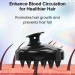 Scalp Massager Shampoo Brush |Natural Stone for Face Neck Healing Skin.(Black).1 Piece.