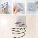 Stainless Steel Hair Dryer Hanging Rack, Self-Adhesive Wall Mount, Spiral Hair Styling Stand Organizer(Pack of 1)