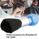 Professional Neck Face Duster Brush, Comfortable Grip Hairdressing Styling Tool (Blue) Pack of 1