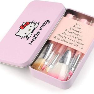 7 Piece Brush Set for Women Pieces Travel Makeup Brushes (Pink).