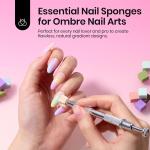 204Pcs Colorful Soft Nail Sponges With Grabbing Pen.