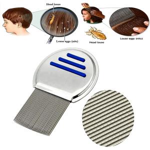 Stainless Steel Head Lice Comb for Pets and Humans to Remove Lice, Fleas,(Pack of 1).