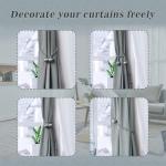 2 Pair Magnetic Curtain Tiebacks Convenient Drape Tie Backs-Pearl Decorative Rope Holdback Holder(2 pair-4 pcs)