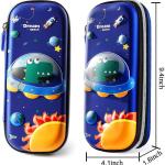 Pencil  Case for Boys 3D Cartoon Storage Pouch Pen Holder for School Kids Children's Student Stationery Box UFO Blue