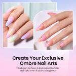 204Pcs Colorful Soft Nail Sponges With Grabbing Pen.