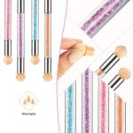 Nail Art Tool Pen Dual Head Nail Sponge Gradient Ombre Nail Pen  With 4 Replacement (Pack of 1).