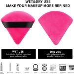 6 Pieces Powder Puff Soft Face Triangle Makeup Puff multicolors