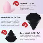 6 Pieces Powder Puff Soft Face Triangle Makeup Puff multicolors