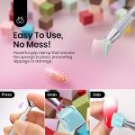204Pcs Colorful Soft Nail Sponges With Grabbing Pen.