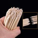 100 Pcs Orange Wood Nail Sticks Double Sided Multi Functional Cuticle Pusher Remover.