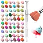 204Pcs Colorful Soft Nail Sponges With Grabbing Pen.