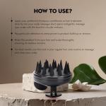 Scalp Massager Shampoo Brush |Natural Stone for Face Neck Healing Skin.(Black).1 Piece.