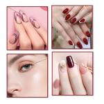 5 PCS  Metallic Nail Art Pens, Liner Brushes Set, Black Color Nail Tools(Black).