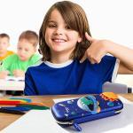 Pencil  Case for Boys 3D Cartoon Storage Pouch Pen Holder for School Kids Children's Student Stationery Box UFO Blue