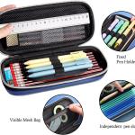 Pencil  Case for Boys 3D Cartoon Storage Pouch Pen Holder for School Kids Children's Student Stationery Box UFO Blue