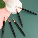 5 PCS  Metallic Nail Art Pens, Liner Brushes Set, Black Color Nail Tools(Black).