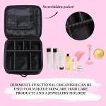 Makeup Bag Organiser Large Waterproof Professional Toiletry Travel Pouch (Black) Pack of 1