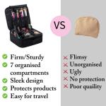 Makeup Bag Organiser Large Waterproof Professional Toiletry Travel Pouch (Black) Pack of 1